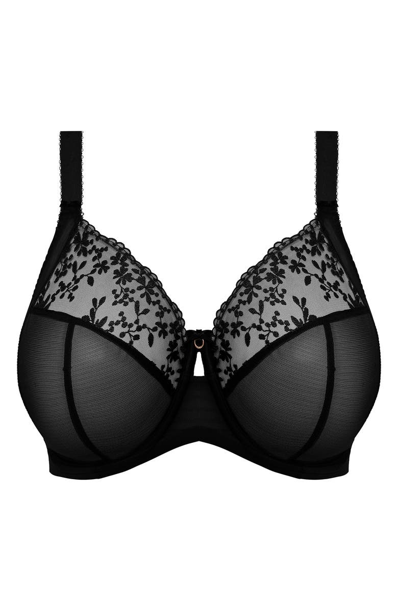 Elomi Zarla Full Figure Underwire Bra, Alternate, color, Black