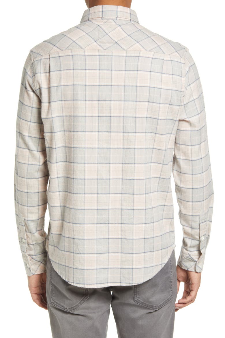Reid Plaid Stretch Cotton Button-Down Shirt, Alternate, color, ROSE WINDOWPANE MELANGE