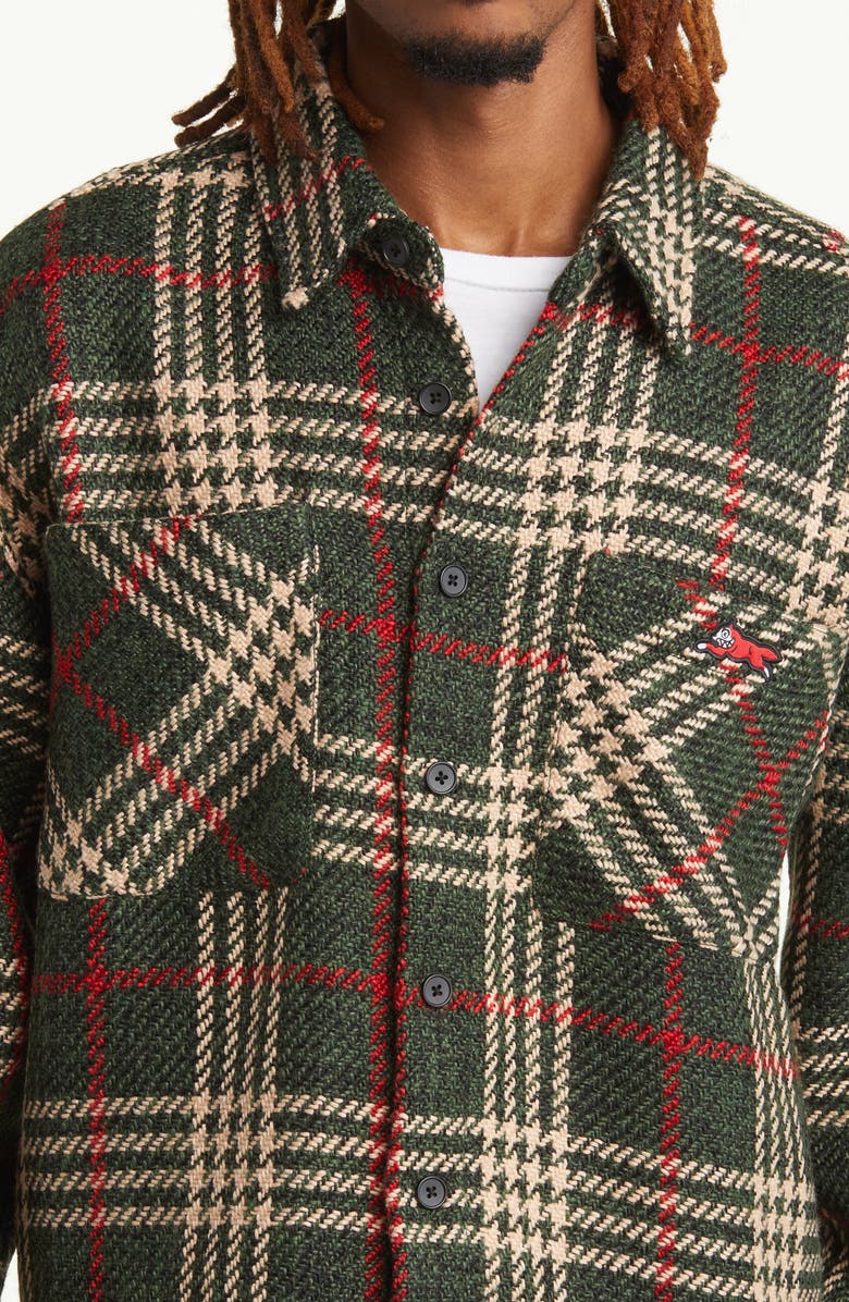 ICECREAM Big Boy Logo Embroidered Cuff Plaid Jacket, Alternate, color, 