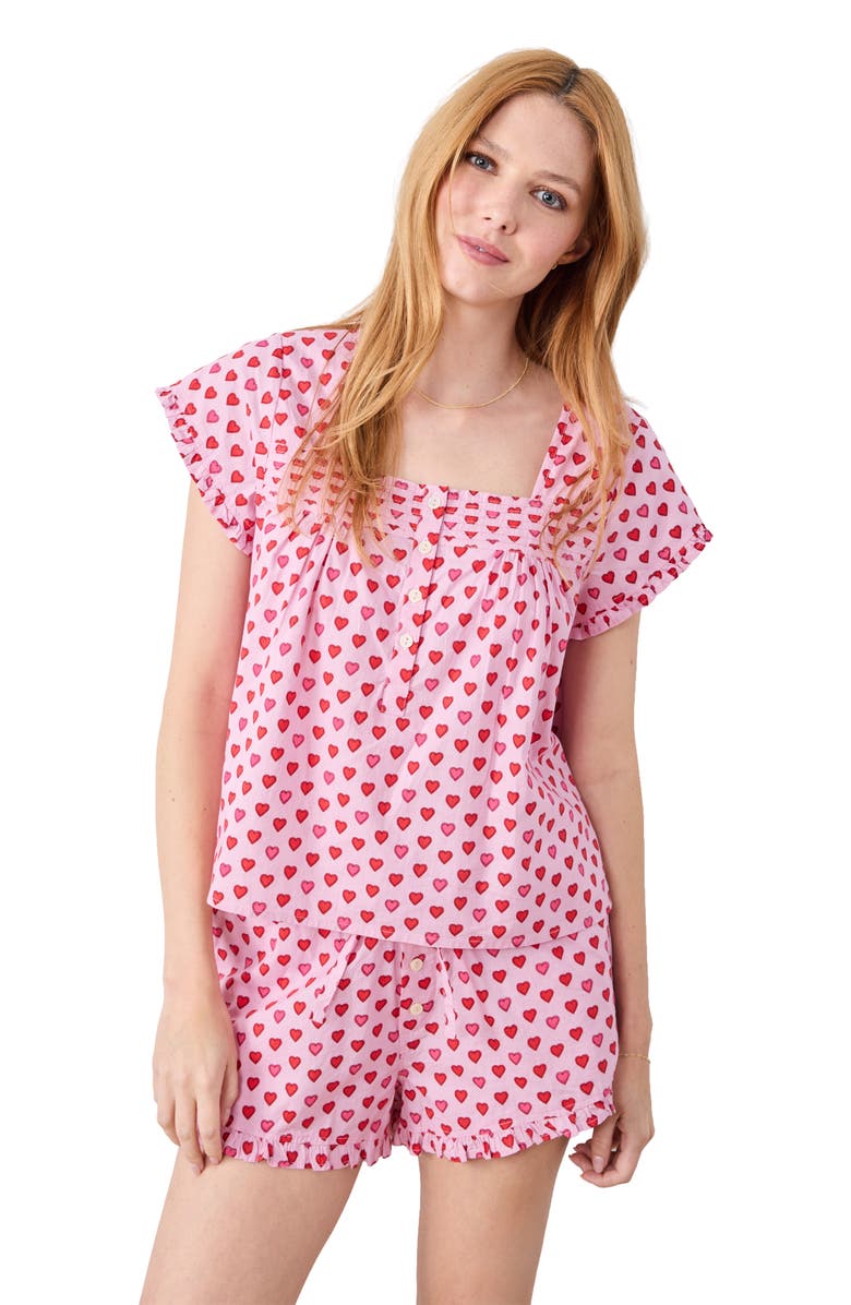 Printfresh Pintuck Short Set, Alternate, color, Pink Macaron