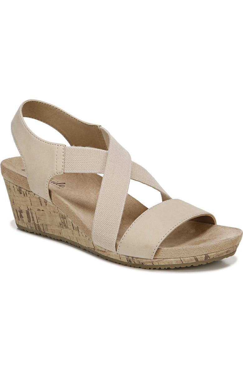 LifeStride Mexico Wedge Slingback Sandal, Main, color, Bone