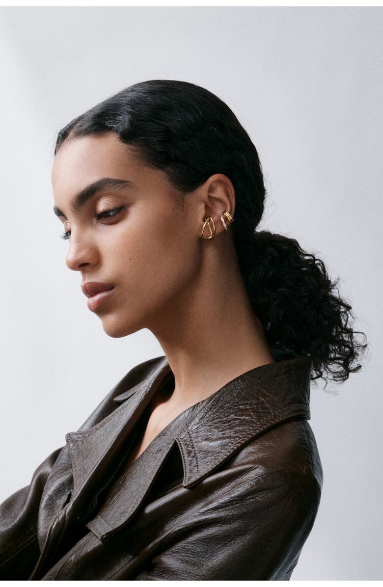 Otiumberg 14kt Gold Vermeil Pavé Concero Ear Cuff, Alternate, color, Yellow Toned Gold