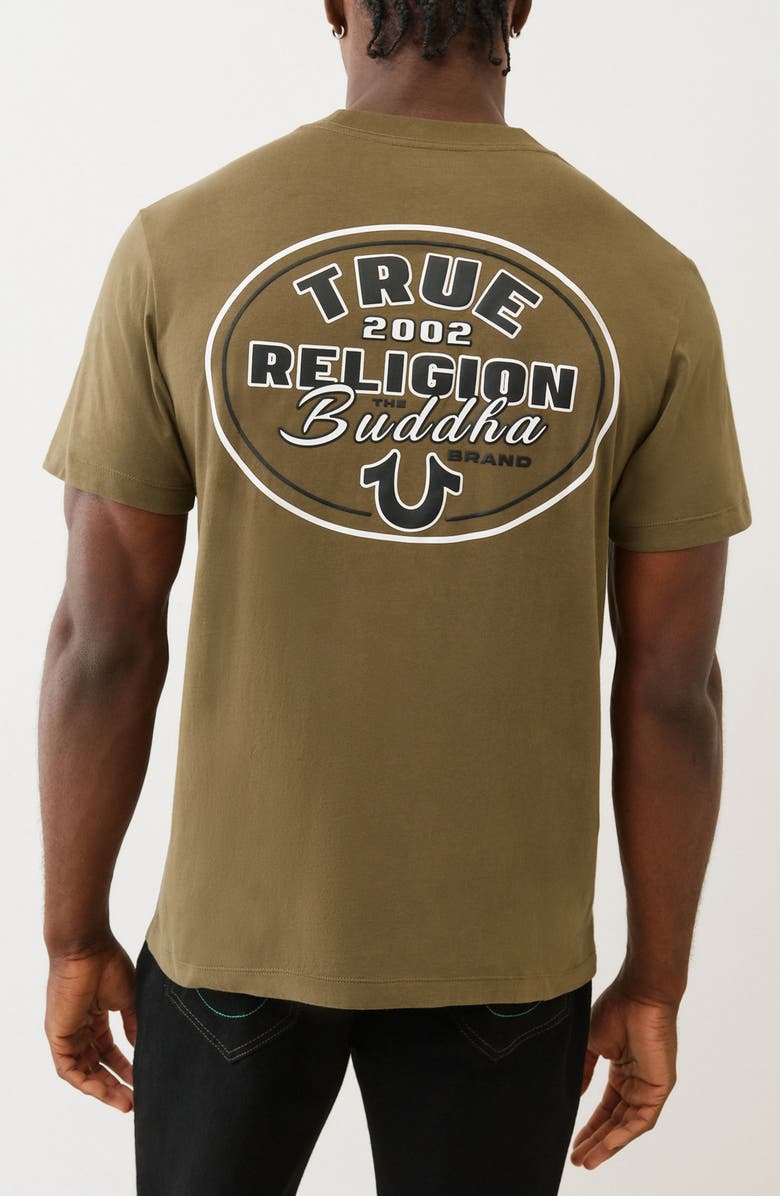 True Religion Oval Logo Graphic T-Shirt, Alternate, color, Kalamata