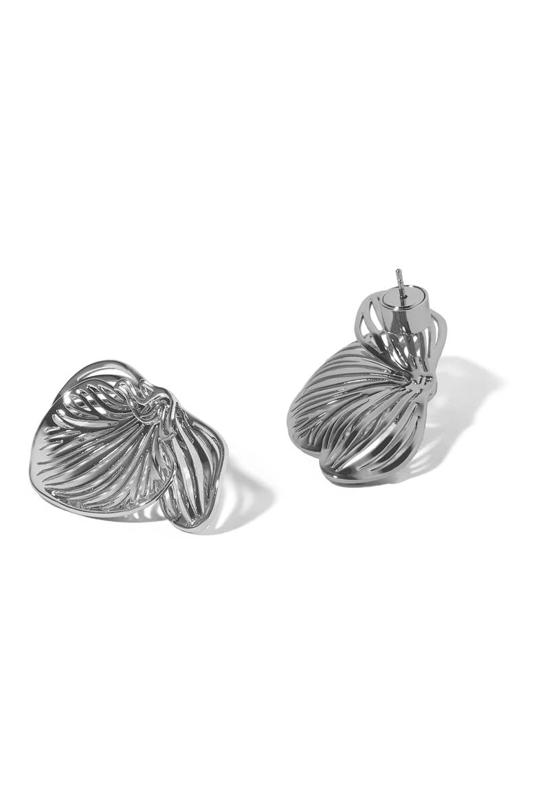 Small Orchid Stud Earring (Nordstrom Exclusive), Alternate, color, SILVER