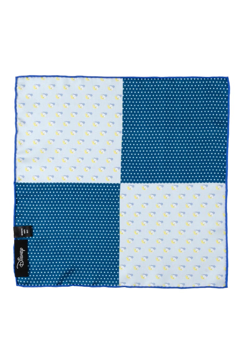Donald Duck Silk Pocket Square, Alternate, color, BLUE