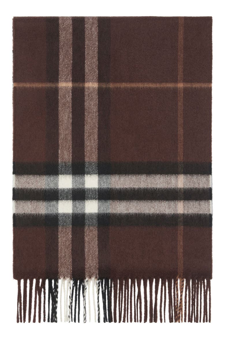 Giant Check Cashmere Scarf, Alternate, color, TREACLE BROWN