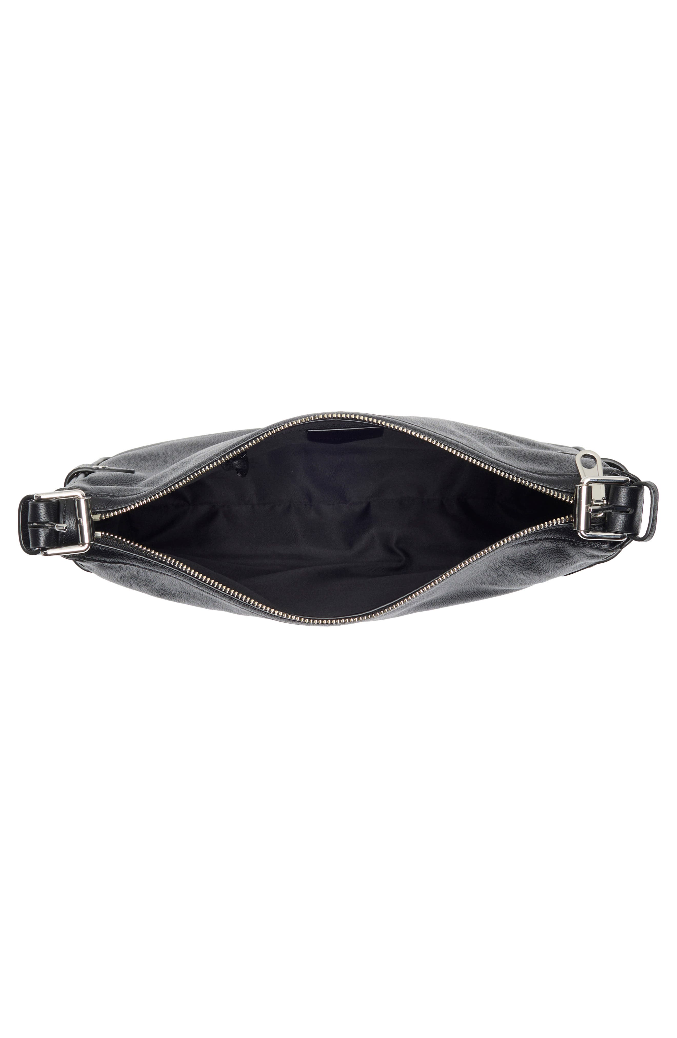 Rebecca Minkoff Chaya Whipstitch Leather Shoulder Bag, Alternate, color, Black