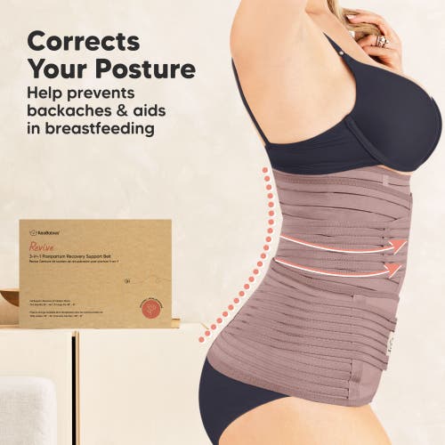 Keababies Revive 3-in-1 Postpartum Recovery Support Belt In Dusty Plum