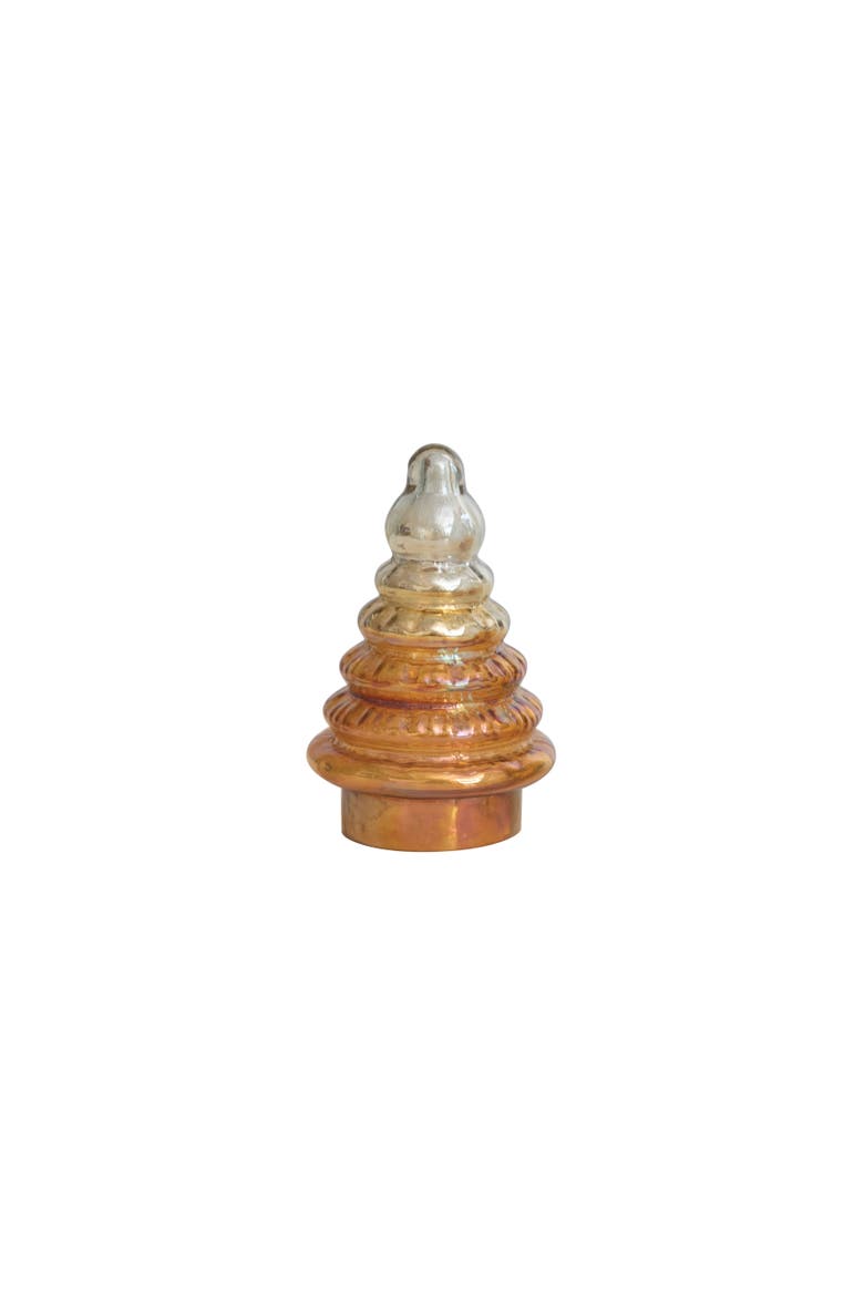 Embossed Two-Tone Mercury Glass Tree, Amber Color, Main, color, Amber