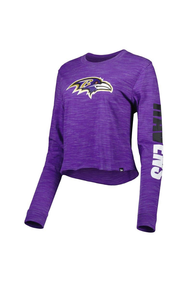 Women's New Era Purple Baltimore Ravens Crop Long Sleeve T-Shirt, Alternate, color, Purple