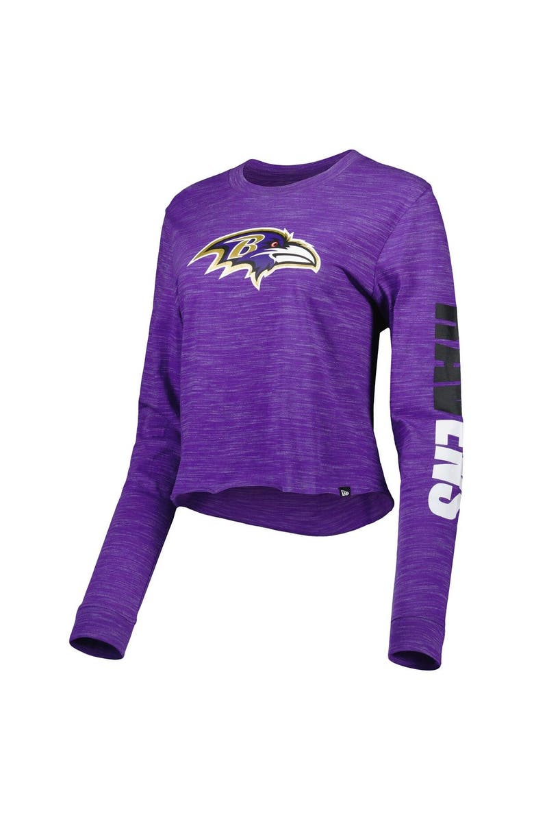 New Era Women's New Era Purple Baltimore Ravens Crop Long Sleeve T-Shirt, Alternate, color,