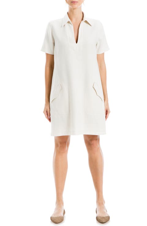 Short Sleeve Twill Shift Dress