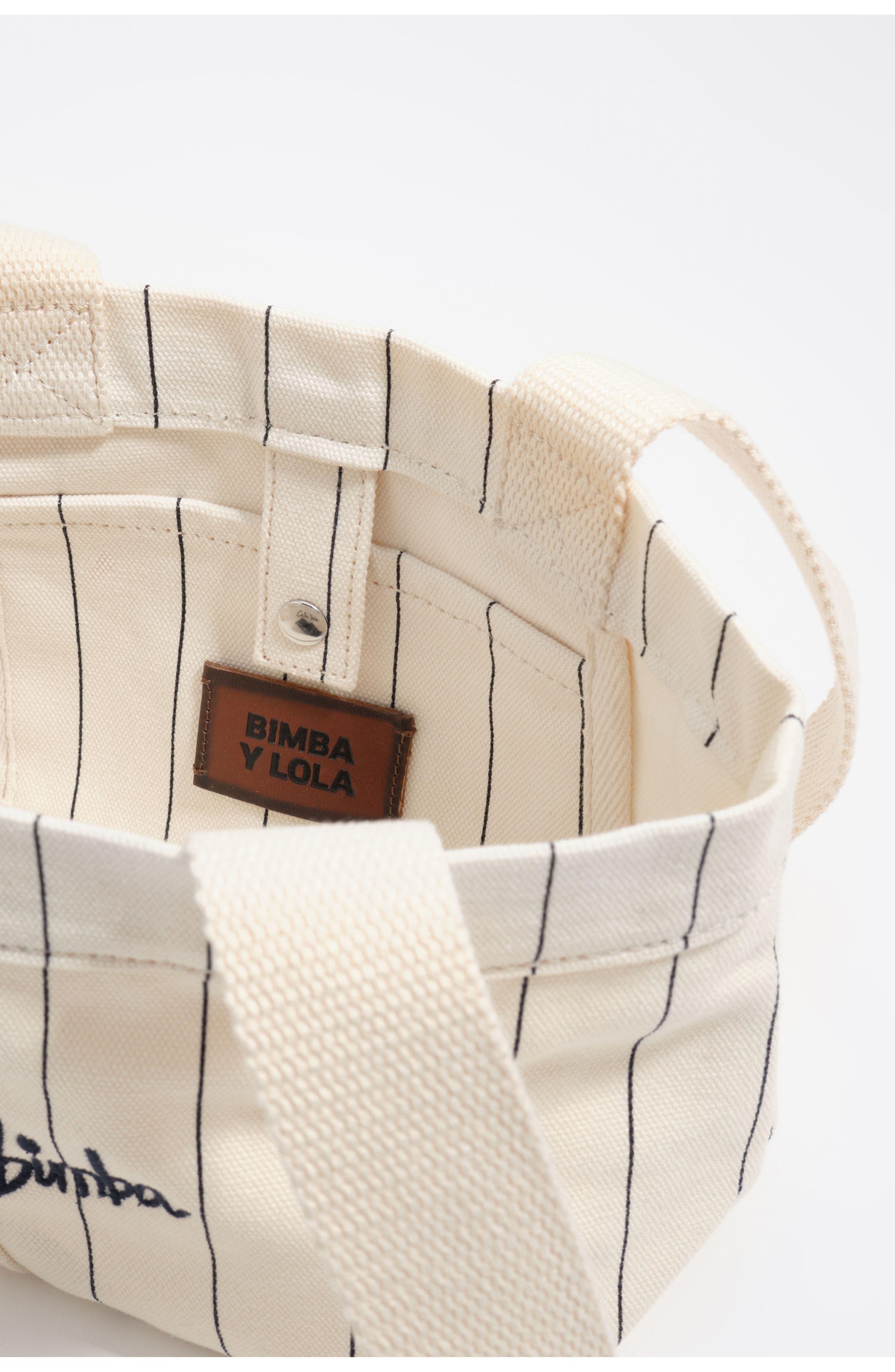 Bimba y Lola Mini Off-White Cotton Crossbody Bag, Alternate, color, Off White