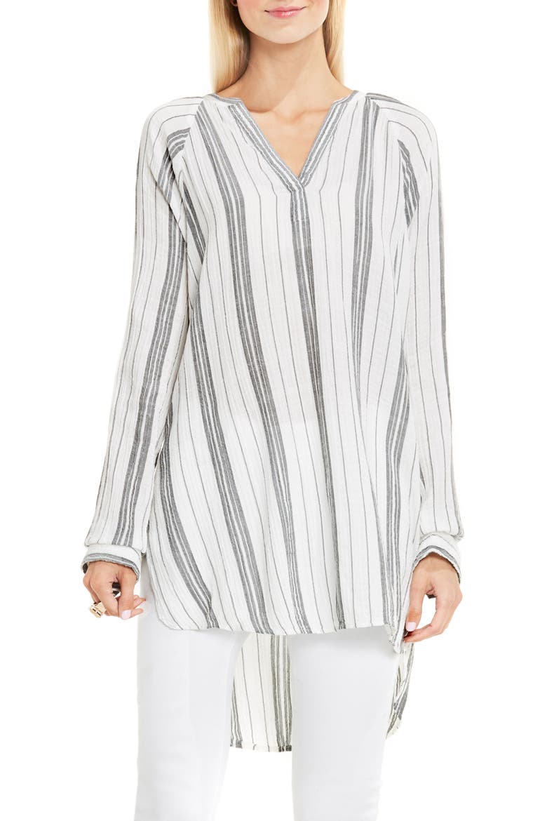 Stripe Cotton Gauze Tunic, Main, color, NEW IVORY