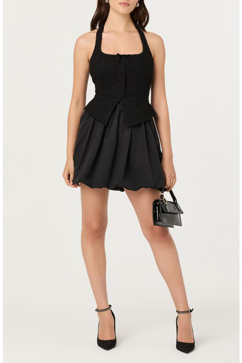 Giavanna Halter Minidress, Main, color, BLACK