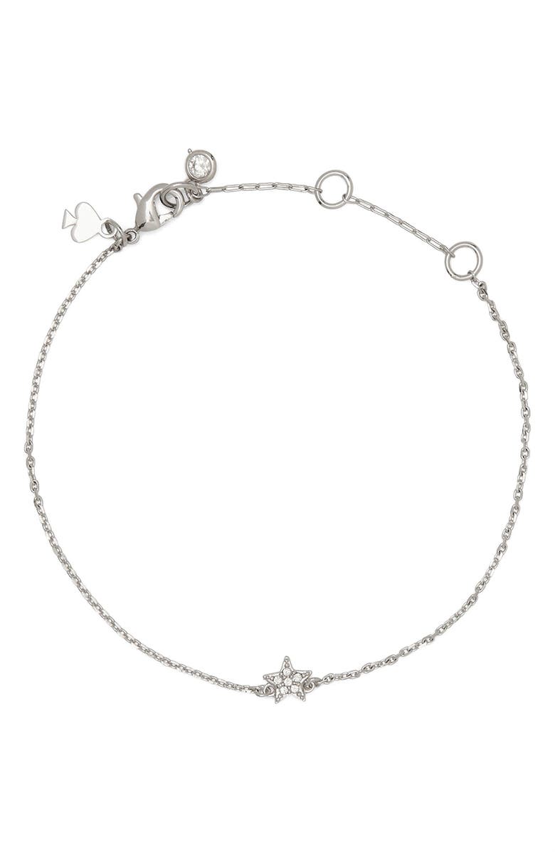 Kate Spade New York you're a gem mini star pavé bracelet, Main, color, Clear/ Silver