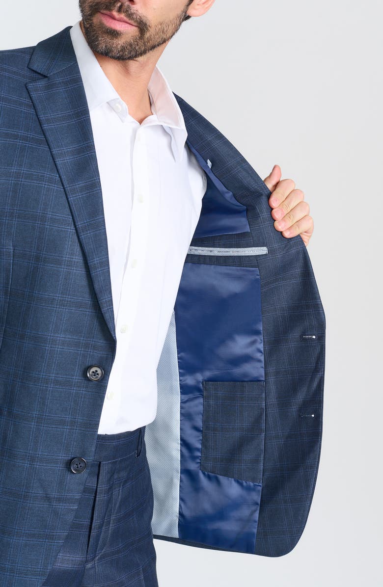 SAVILE ROW CO Hoxton Plaid Suit, Alternate, color, Navy