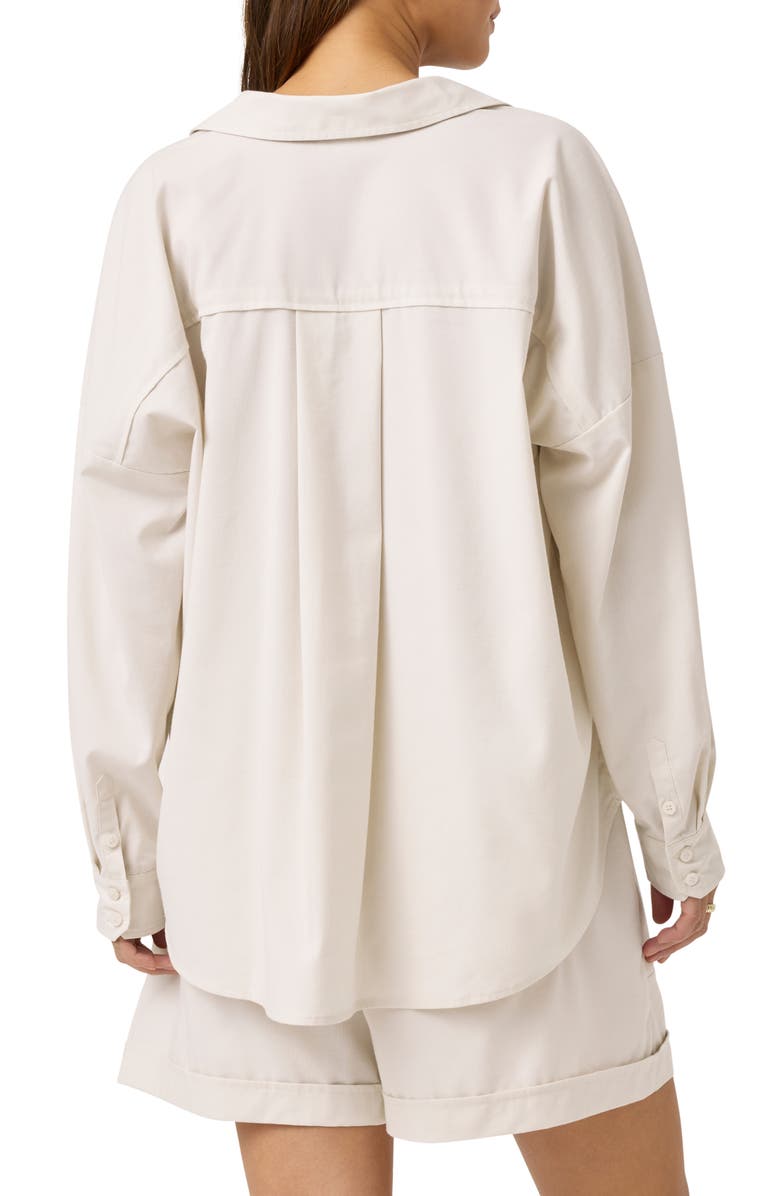 Splendid x @cellajaneblog Poplin Button-Up Shirt, Alternate, color, Pearl/White