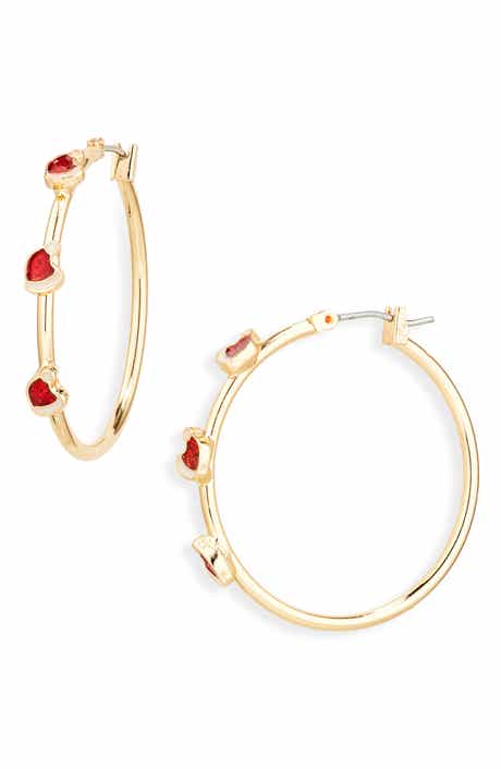 Leith Santa Hat Hoop Earrings