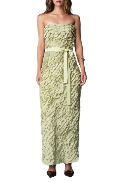 Strapless Ruffled Maxi Dress
