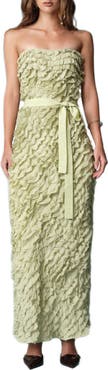 Endless Rose Strapless Ruffled Maxi Dress