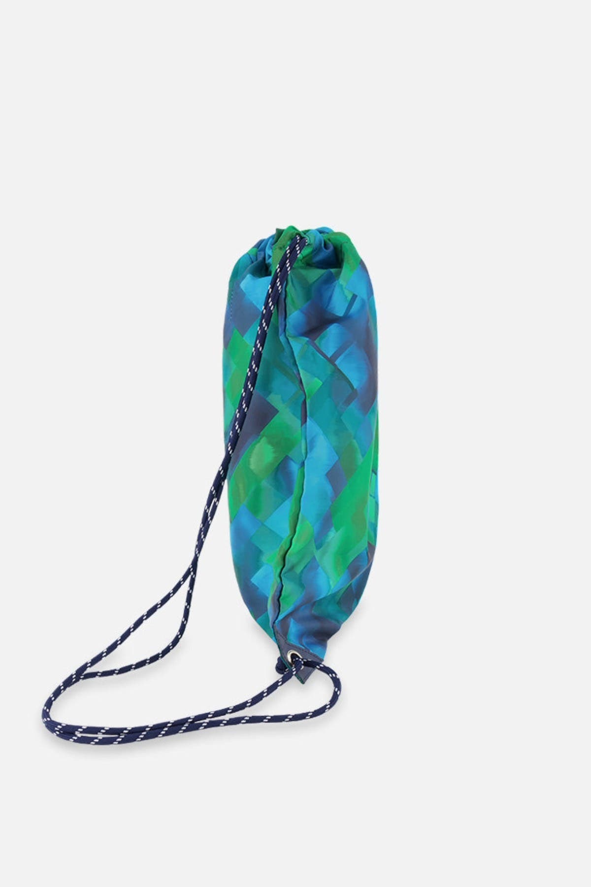 Deux par Deux Diamond Sporty Durable Everyday Drawstring Bag, Alternate, color, Blue Diamond Print