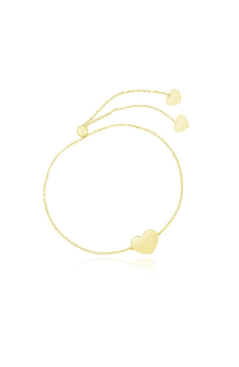 The Lovery Fine Jewelry Gold Heart Bolo Bracelet, Main, color, Yellow Gold