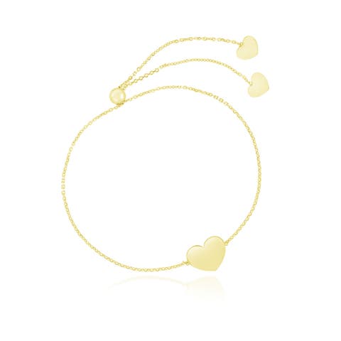 Gold Heart Bolo Bracelet