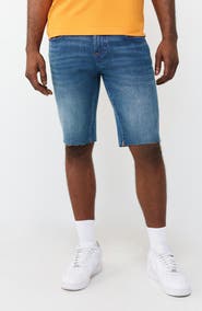 True Religion Rocco Super T Flap Raw Hem Jean Shorts