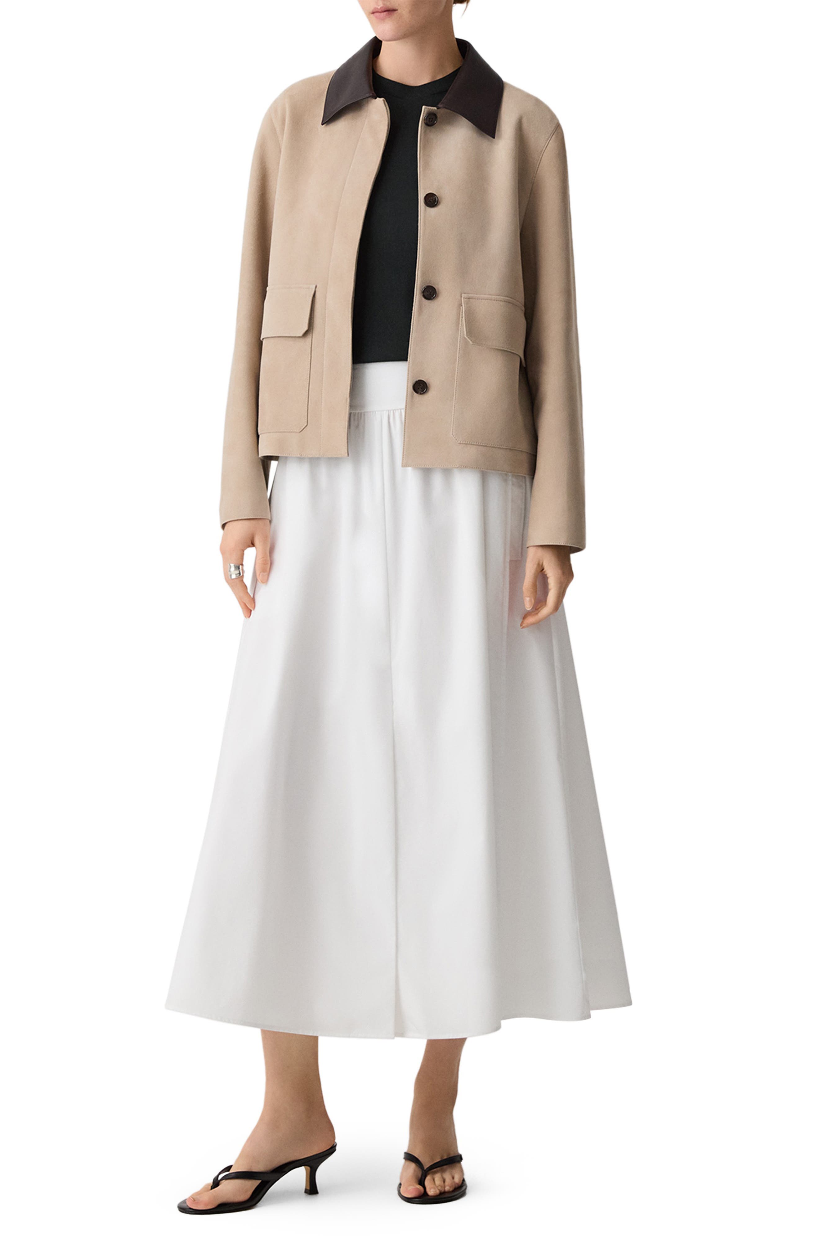 Boxy Suede & Leather Jacket (Women) | Nordstrom