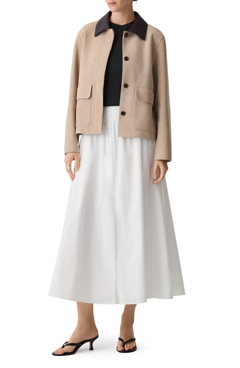 Theory Boxy Suede & Leather Jacket, Alternate, color, 