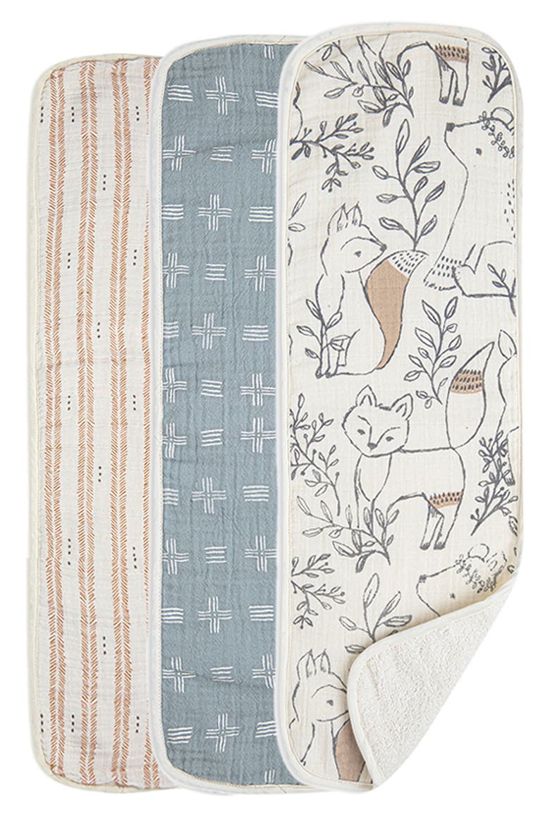 3-Pack Cotton Baby Burp Cloth Set, Main, color, MULTI
