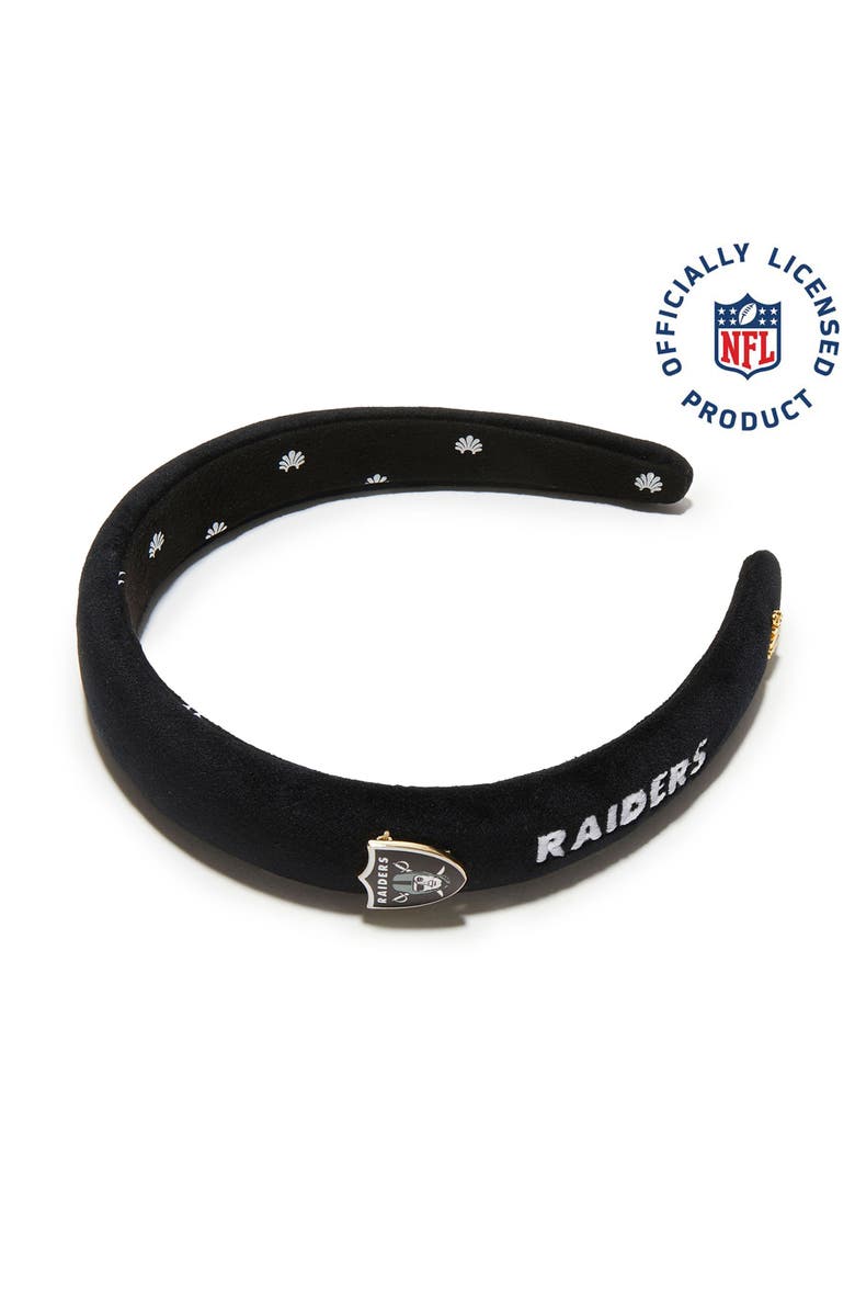 Lele Sadoughi Las Vegas Raiders Charlotte Headband, Main, color, Jet 001