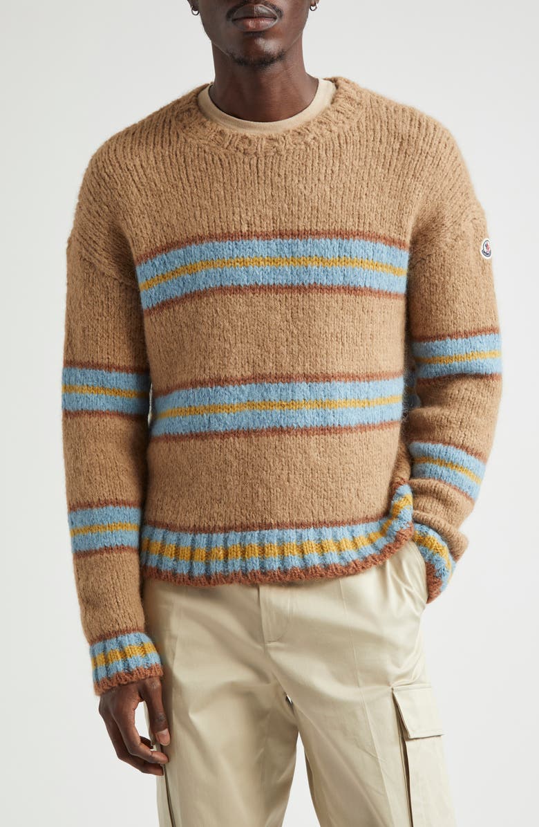 Moncler Stripe Alpaca & Wool Blend Sweater, Main, color, 