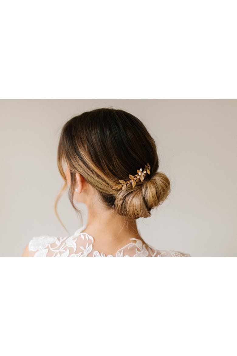 Cleo Bridal Comb, Alternate, color, Gold