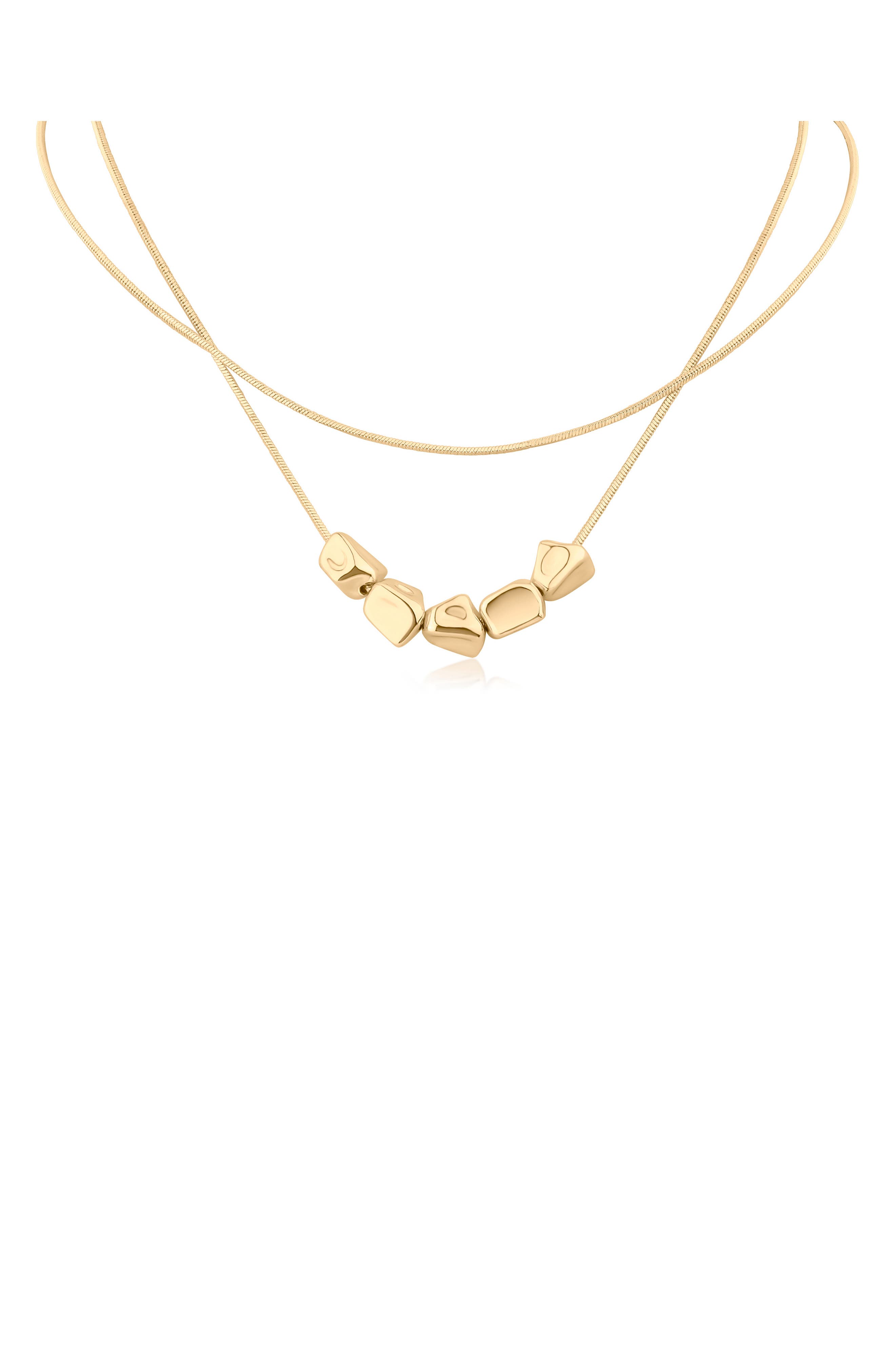 JARDIN Pebble Beaded Layered Necklace