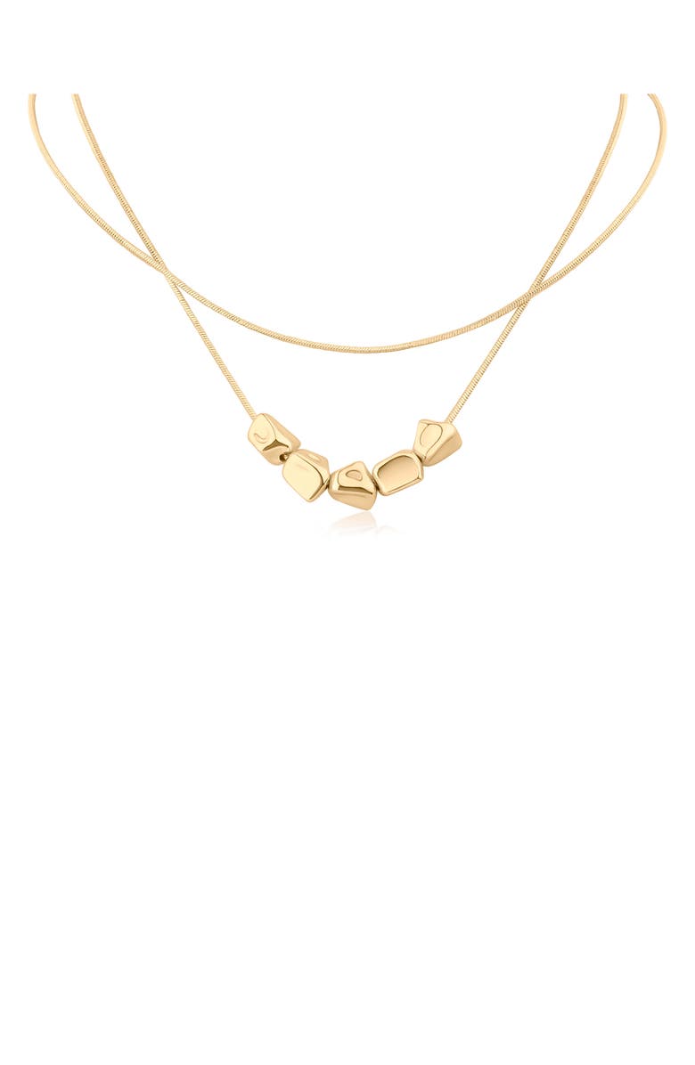 JARDIN Pebble Beaded Layered Necklace, Main, color, Gold