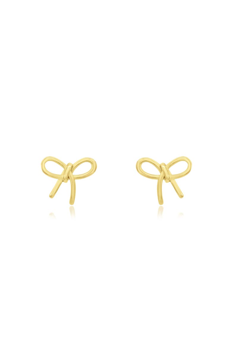 The Lovery Fine Jewelry Loopy Bow Stud Earrings, Alternate, color, Gold-Plated Sterling Silver