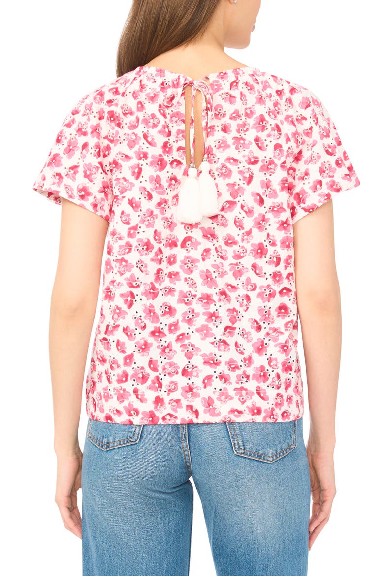 Tassel Tie Cotton Poplin Top, Alternate, color, ROSE CERISE