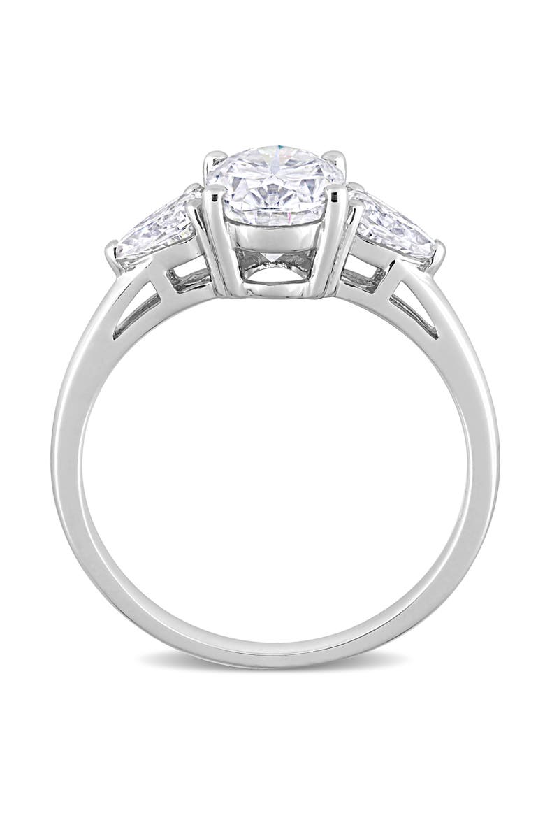 Moissanite Oval Pear 3-Stone Ring, Alternate, color, Sterling Silver