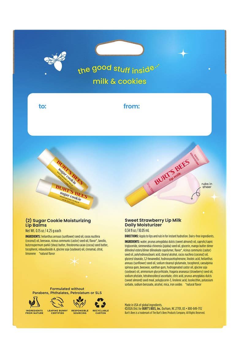 Milk and Cookies 3-Piece Lip Balm Set, Alternate, color, NO COLOR