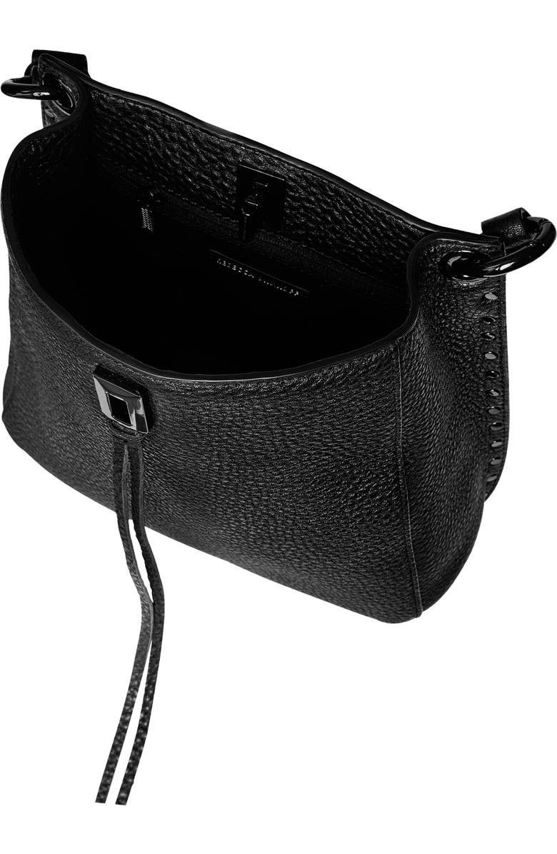 Rebecca Minkoff Darren Leather Shoulder Bag, Alternate, color, Black