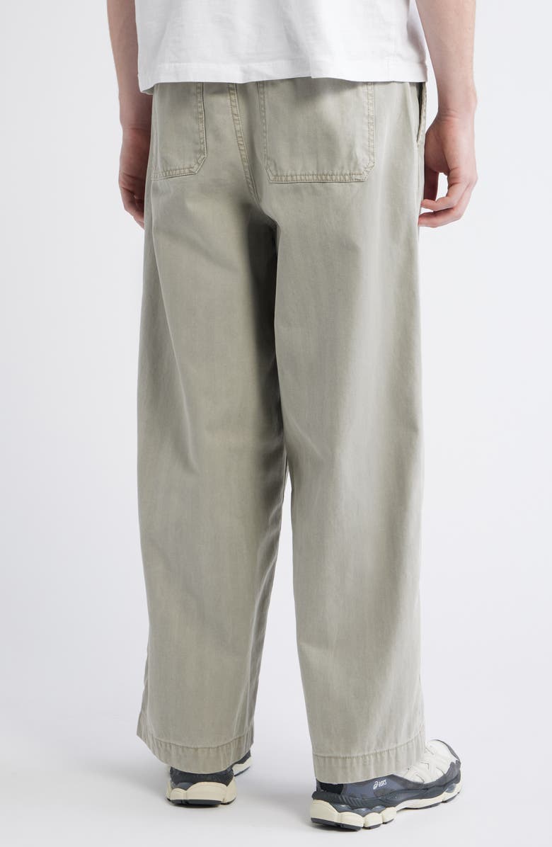 Topman Herringbone Pleated Barrel Pants, Alternate, color, Stone