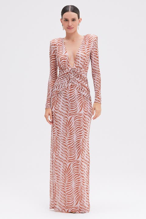 Botanic Retro Tulle Maxi Dress