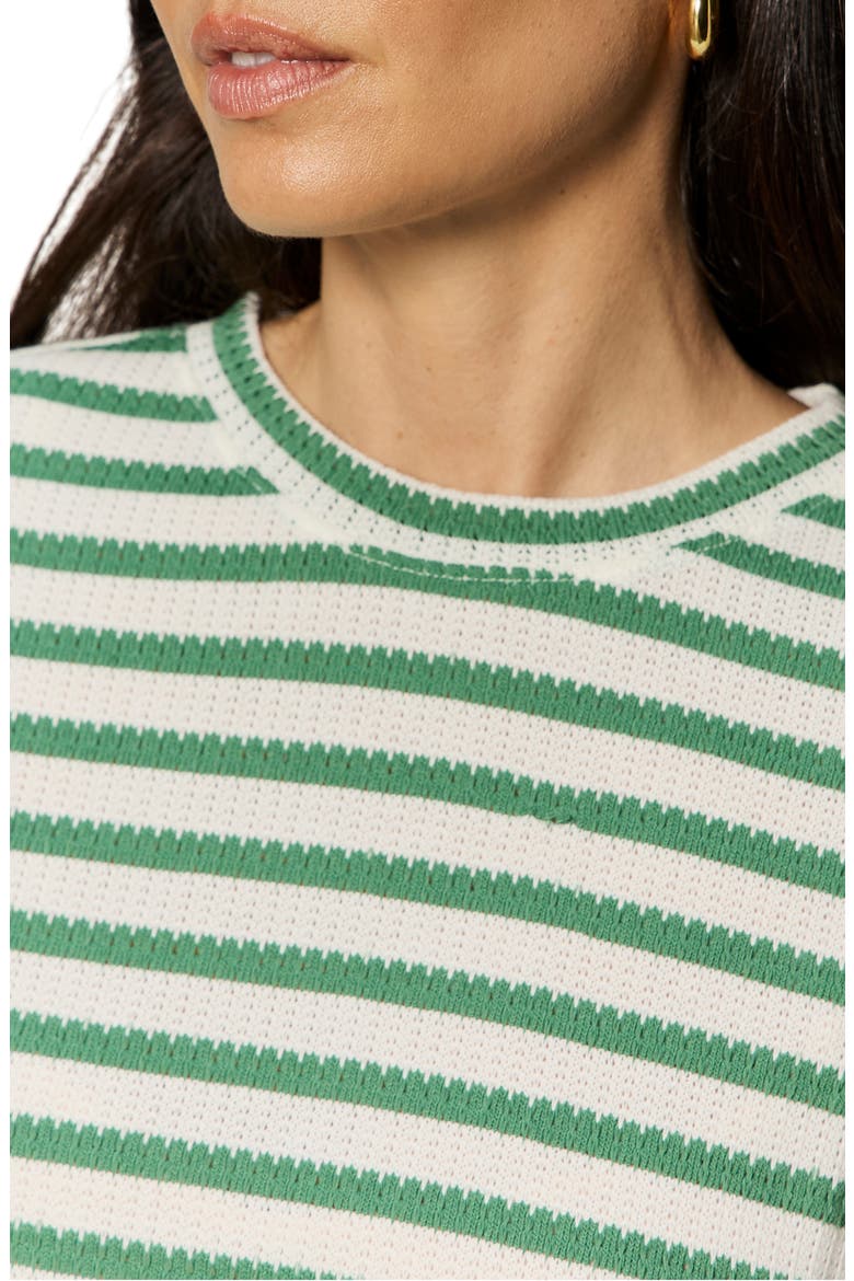Perfect Texture Stripe Tee, Alternate, color, GREEN JUICE/ WHITE