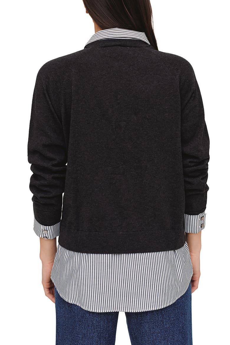 Mixed Layered Sweater, Alternate, color, VINTAGE BLACK
