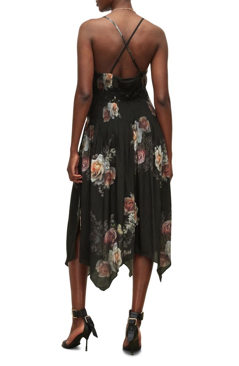 AllSaints Floral Print Pleat Dress, Alternate, color, 