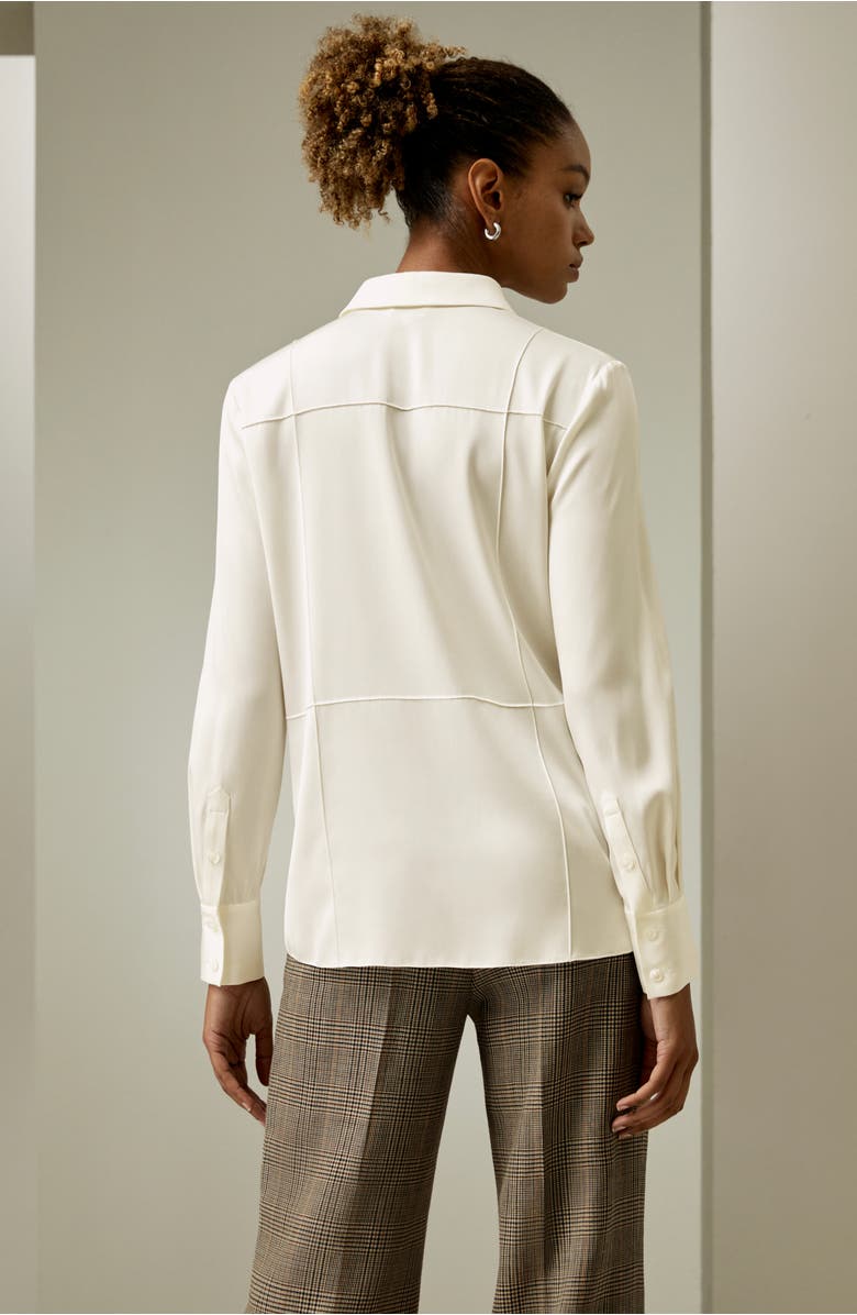 Lilysilk Sprezzatura Silk Blouse, Alternate, color, Natural White