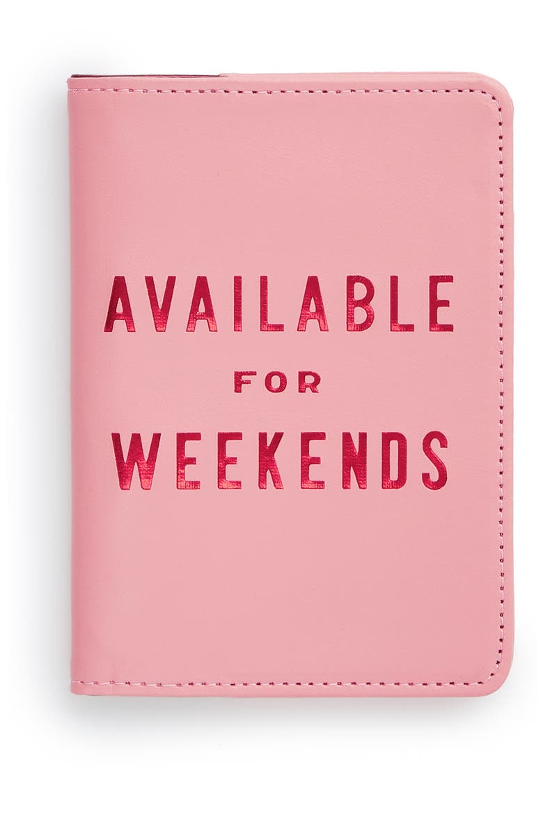 Available For Weekends Passport Holder, Main, color, PINK