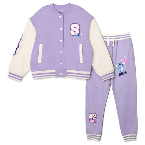 Lilo & Stitch Fleece Varsity Jacket and Joggers Set